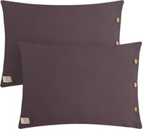 Комплект наволочек Этель 50х70 см - 2 шт, цв. темно-серый, жатый хлопок, 140гр/м2 9241588