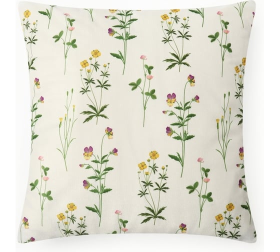 Чехол на подушку Этель Small flowers 45х45 см, 100% полиэстер 10511328 1