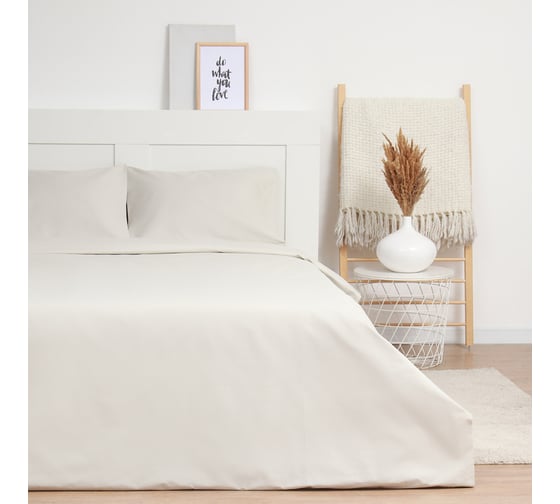 Комплект постельного белья LoveLife дуэт Coconut milk 143х215см-2шт, 225х240 см, 50х70см-2шт100%хлопок, сатин125г/м² 10366244 1