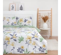 Комплект постельного белья LoveLife евро Yellow flowers 200х217 см, 225х240 см, 50х70см-2шт, 100%хлопок, сатин, 125г/м² 9305069