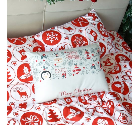 Комплект постельного белья LoveLife евро "New Year's gifts" 200х217 см, 225х240 см, 50х70см-2шт, 100%хлопок, сатин 6779060