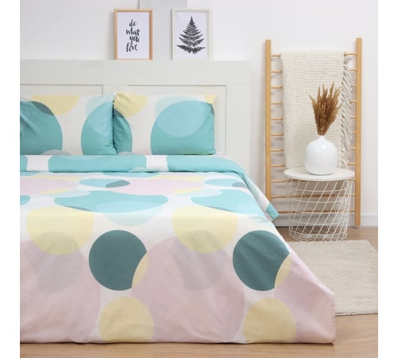 Комплект постельного белья LoveLife 1,5 сп "Бабл Гам" 153х215 см, 145х220 см, 50х70см-2шт, 100% хлопок, бязь, 125г/м2 10404327 1