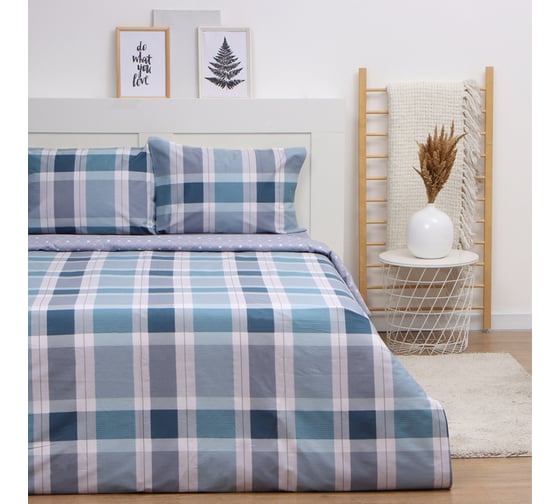Комплект постельного белья LoveLife дуэт Square, 143х215см-2шт, 225х240 см, 50х70см-2шт 100%хлопок, сатин 125г/м² 10277907