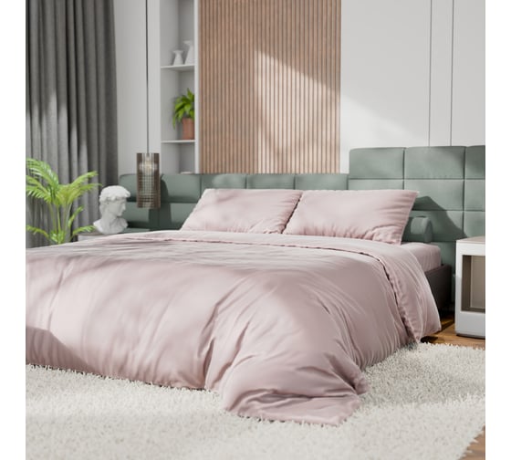 Комплект постельного белья Этель 1,5 сп Tencel 155х210 см, 160х245 см, 50х70см-2шт, цв. пудра 10655036
