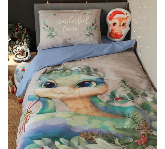 Комплект постельного белья Этель 1,5 сп Wonderful time 143x215 см, 150x214 см, 50x70 см -1 шт, 100 % хлопок, бязь 103832 10383277