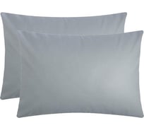 Комплект наволочек Этель серый, 50x70 см - 2 шт, 100% хлопок, поплин 7068375