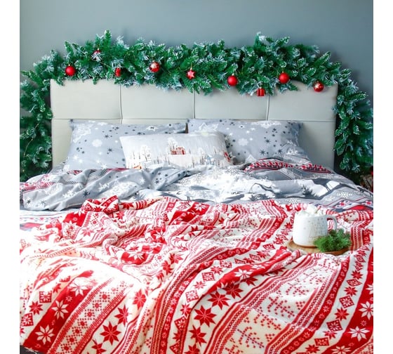 Комплект постельного белья Этель 1.5 сп Snow time 143х215 см, 150х214 см, 50х70см-2 шт, бязь, 125 г/м2 7787727 1