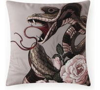Подушка Этель "Snake and rose" 40x40 см, 100% п/э, велюр 10454174