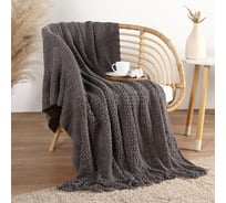 Плед Этель Gray knit 130х170 см, цв. серый, 100% акрил 10770945