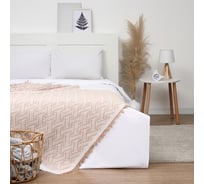 Плед Этель Home 130х180 см, цв. светло-бежевый, 80% хлопок, 20% п/э 10611701