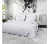 Пододеяльник Этель 220ТС 200х220 см, цв. светло-серый, сатин, 100% хлопок 10624046