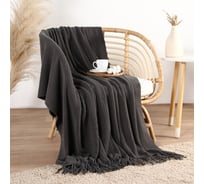 Плед Этель Steel 130х170 см, цв. серый, 100% акрил 10770949