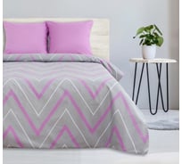 Пододеяльник Этель "Сиренево-серые зигзаги" 145х210 см, 100% хлопок, поплин, 125 г/м² 10801849