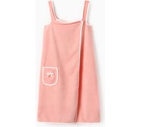 Полотенце-парео Этель "Бантик", цв. розовый, 70x140 см, 100% п/э, микрофибра 240 г/м2 10516878