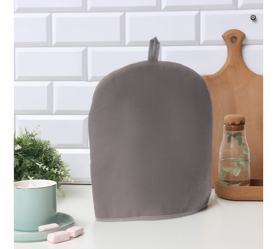 Грелка на чайник Этель Home collection grey 28x28 см, 56%лён, 44%хл 10609988
