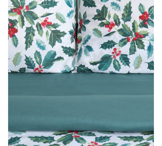 Комплект постельного белья Этель 2 сп Winter berries 175х215 см, 200х220 см, 70х70 см -2 шт, поплин 9823925