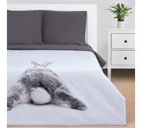 Комплект постельного белья Этель 2 сп Кролик 175х215 см, 200х220 см, 70х70 см - 2 шт, бязь 7673991