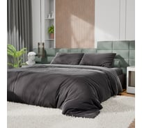 Комплект постельного белья Этель 2сп Tencel 180х210 см, 220х245 см, 50х70см-2шт, цв. чёрный 10655073