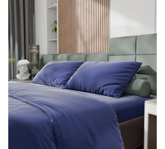Комплект постельного белья Этель 2сп Tencel 180х210 см, 220х245 см, 50х70см-2шт, цв. синий 10655068