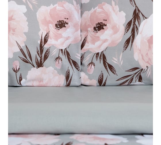 Комплект постельного белья Этель дуэт Peonies 143х215см-2шт, 220х240 см, 50х70см-2шт, поплин, 125 г/м2 7963660