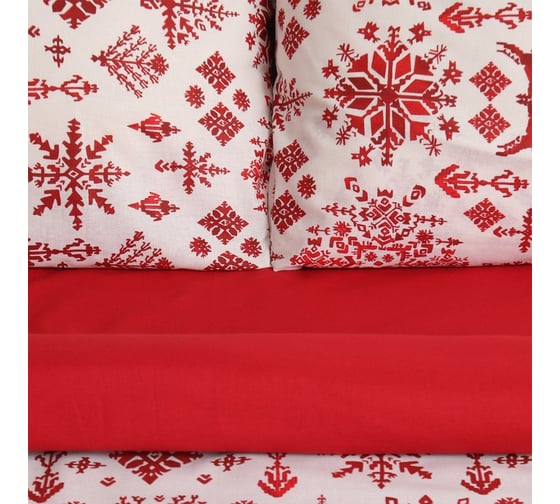 Комплект постельного белья Этель дуэт Christmas sketch 143х215 см 2 шт, 220х240 см, 70х70 см 2 шт, поплин 9823931