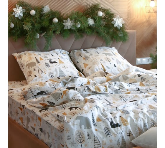 Комплект постельного белья Этель Дуэт Let it snow (вид 1) 143х215 см - 2 шт, 220х240 см, 70х70 см - 2 шт, бязь 4349498
