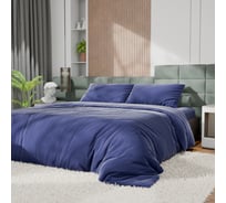 Комплект постельного белья Этель Дуэт Tencel 155х210см-2шт, 230х245 см, 50х70см-2шт, цв. синий 10655071