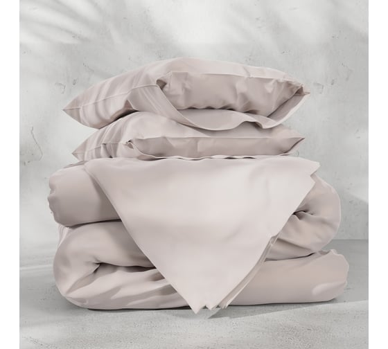 Комплект постельного белья Этель Евро Tencel 200х220 см, 230х245 см, 50х70см-2шт, цв. бежевый 10655052