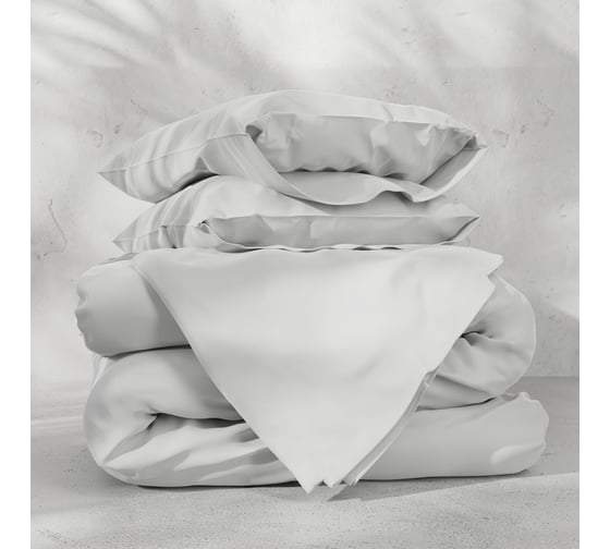 Комплект постельного белья Этель Евро Tencel 200х220 см, 230х245 см, 50х70см-2шт, цв. белый 10655061