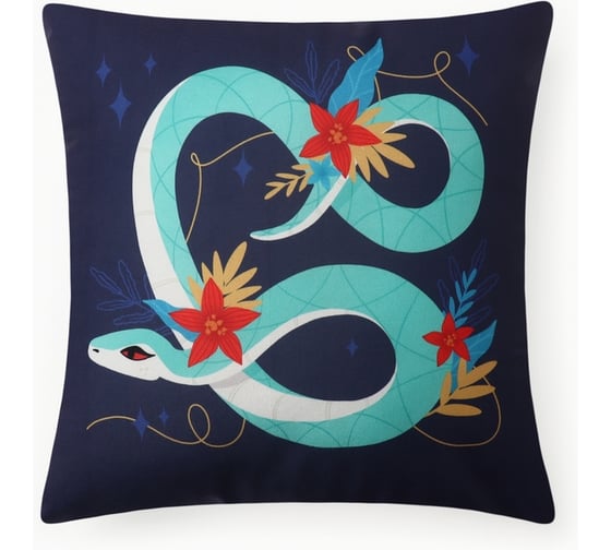 Подушка Этель "Blue snake" 40x40 см, 100% п/э, велюр 10454168 1