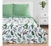 Комплект постельного белья Этель Евро Еловые ветви 200х217 см, 220х240 см, 70х70 см - 2 шт, бязь 4935593