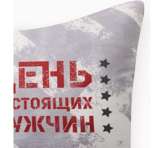 Подушка декоративная Этель "День настоящих мужчин" 40x40 см, велюр, 100% п/э 10805392