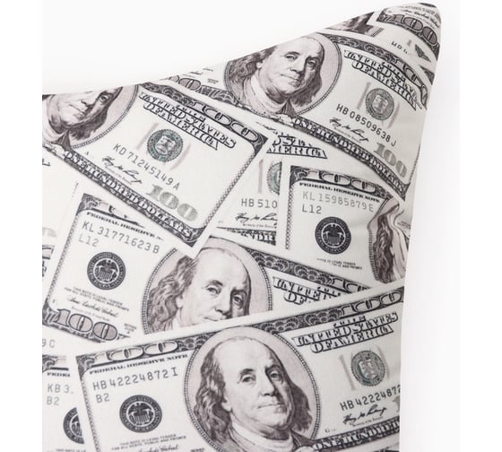 Подушка декоративная Этель "Dollars" 40x40 см, велюр, 100% п/э 10805387