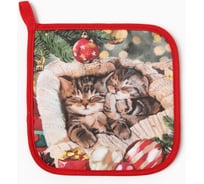 Прихватка Этель "Счастливы вместе" саржа, 19x19 см, 100% хлопок, ватин 250 г/м2 10366946