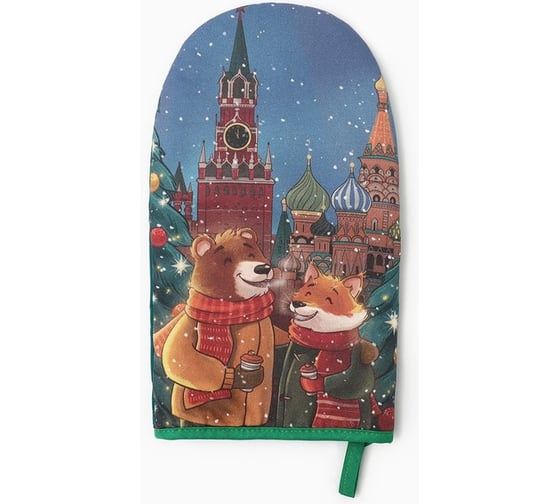 Варежка-прихватка Этель Red Square 15x28 см, саржа, 100% хлопок, ватин 250 г/м2 10366948 1