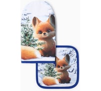 Набор кухонный Этель "Дарите тепло" варежка 15x28 см, прихватка 19x19 см, 100% хлопок 10366944