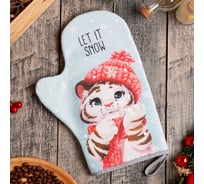 Варежка-прихватка Этель "Winter fun" 20x28 см, саржа, 100% хлопок, ватин 250 г/м2 6861953