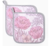 Набор прихваток Этель Рoppy fields 2 шт, 19x19 см, саржа, 100% хлопок, ватин 250 г/м2 10754579