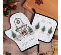 Набор кухонный Этель "Magic winter" варежка-прихватка 20x27 см, прихватка 19x19 см, 100% хлопок 6535951