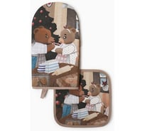 Набор кухонный Этель Вears варежка 15x28 см, прихватка 19x19 см, 100% хлопок 10366924