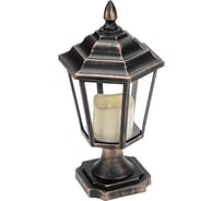 Декоративный фонарь на подставке со свечкой Neon-Night бронзовый корпус, 14,5x17x31 см, теплый белый 513-058