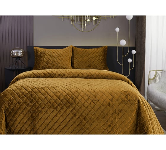 Покрывало SOFI DE MARKO Натаниэль горчичный, 160x220 Пок-Нт-160х220гр