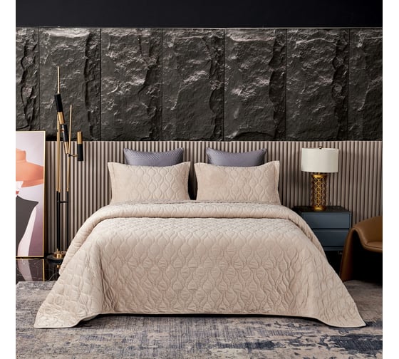 Покрывало SOFI DE MARKO Нобилис светло-бежевый, 240x280 Пок-Ноб-240х280свб 1