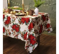 Скатерть Доляна Новогодние украшения 145х300 см, 100% п/э 7731136