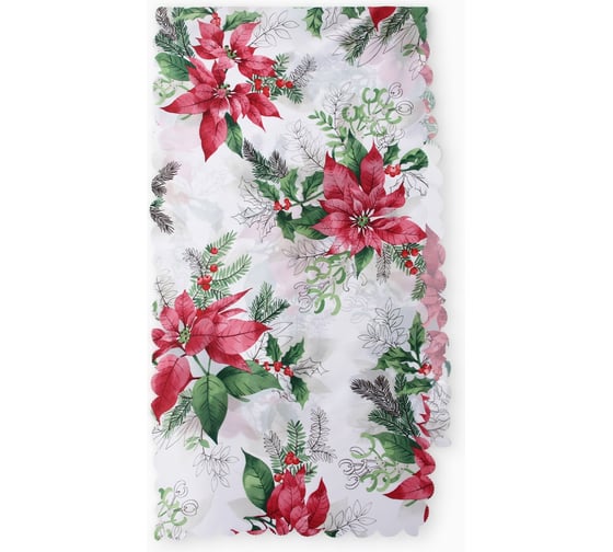 Доляна Дорожка Рождественский букет 40x145см, 100% п/э, 60гр/м2 10643135