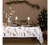 Скатерть Доляна X-Mas 146x180+/- 3см, 100% хлопок, рогожка 164 г/м2 4980249