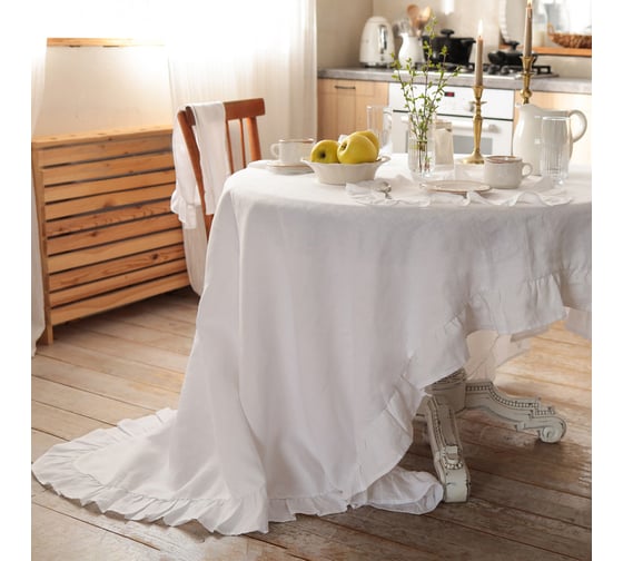Скатерть Этель Ivory 150x116+/-3см, 100% лён 170 г/м2 10300809