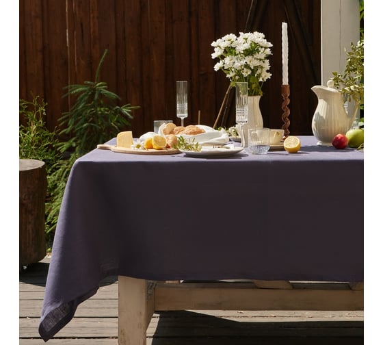 Скатерть Этель Linen collection violet 145x220 см, 100% лён 210 г/м2 10610038