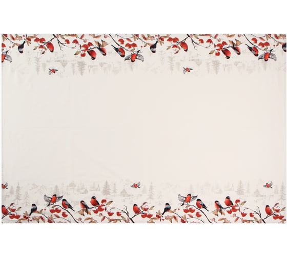 Скатерть Этель Снегири на ветках 149x250 см, 100% хлопок, саржа 190 г/м2 10658906 1