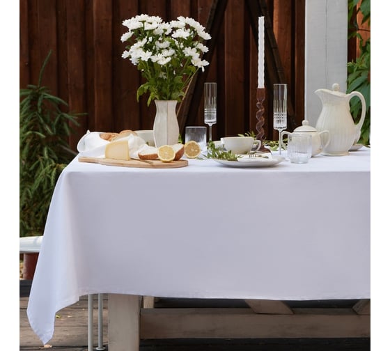 Скатерть Этель Kitchen 150x220 см, белый, 100% хлопок, саржа 190 г/м2 10416628 1
